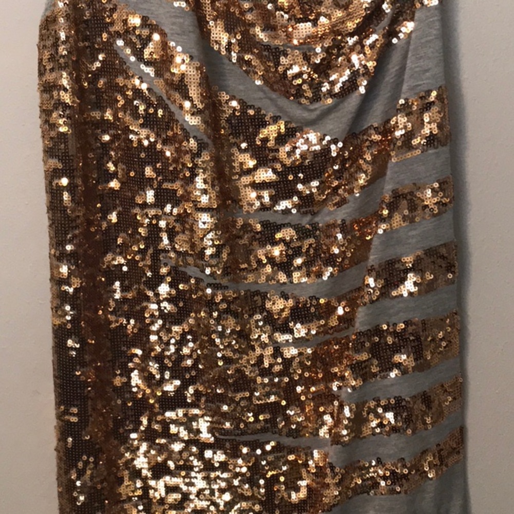 One shoulder sequin top